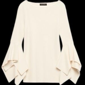 Banana Republic Cream Flared Sleeve Blouse